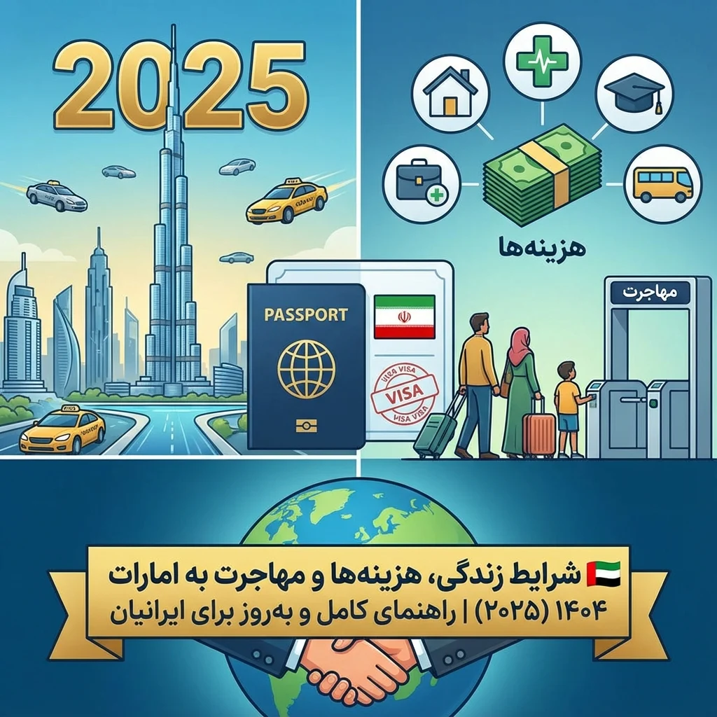 🇦🇪 شرایط زندگی، هزینه‌ها و مهاجرت به امارات  راهنمای کامل و به‌روز برای ایرانیان