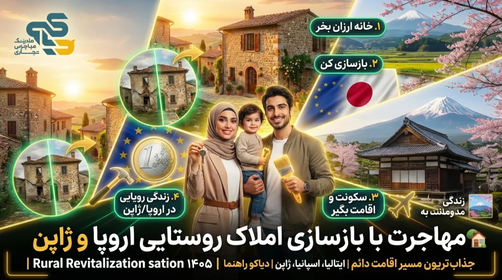 alt: اقامت از طریق بازسازی روستایی ایتالیا، اسپانیا، ژاپن ۱۴۰۵ – هلدینگ دیاکو